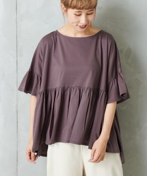 PUAL CE CIN | 【Du noir】袖ウエストギャザーカットソー(Tシャツ/カットソー)