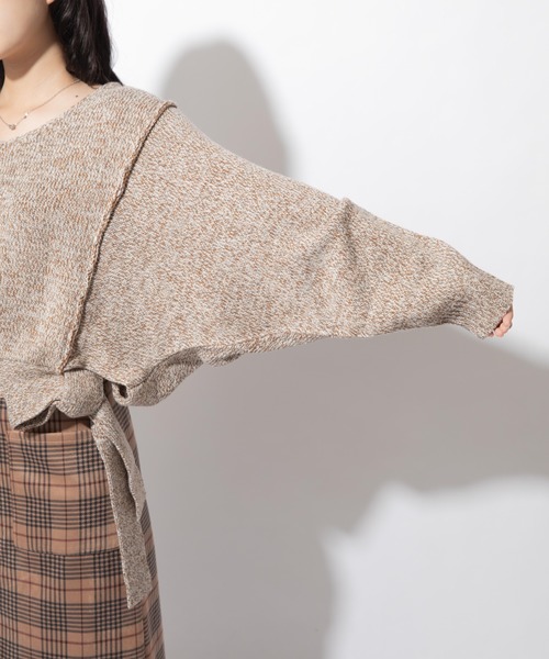 Mysa&Liina（ミーサリーナ）の「ミックスヤーンデザインプルオーバー（ニット/セーター・レディース・オフホワイト/カーキ・M）」の4枚目の写真