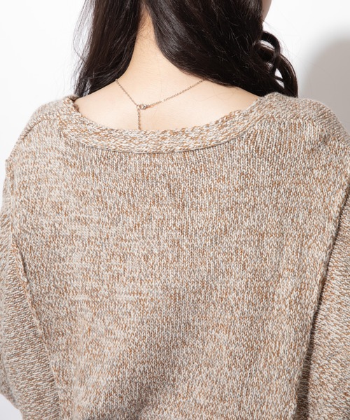 Mysa&Liina（ミーサリーナ）の「ミックスヤーンデザインプルオーバー（ニット/セーター・レディース・オフホワイト/カーキ・M）」の7枚目の写真