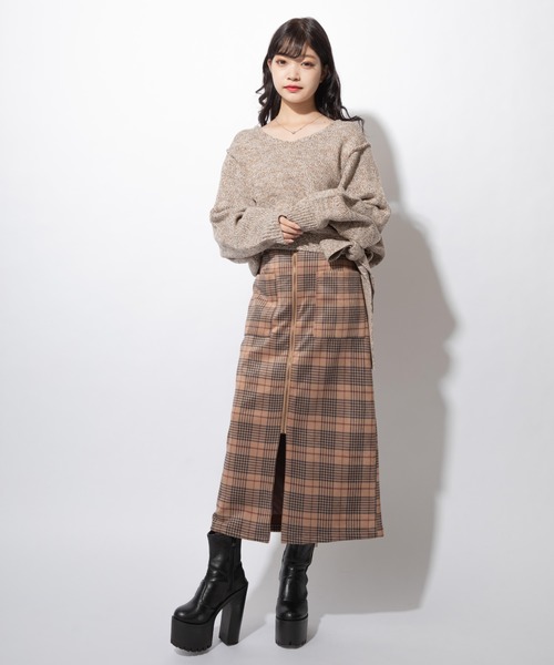 Mysa&Liina（ミーサリーナ）の「ミックスヤーンデザインプルオーバー（ニット/セーター・レディース・オフホワイト/カーキ・M）」の10枚目の写真