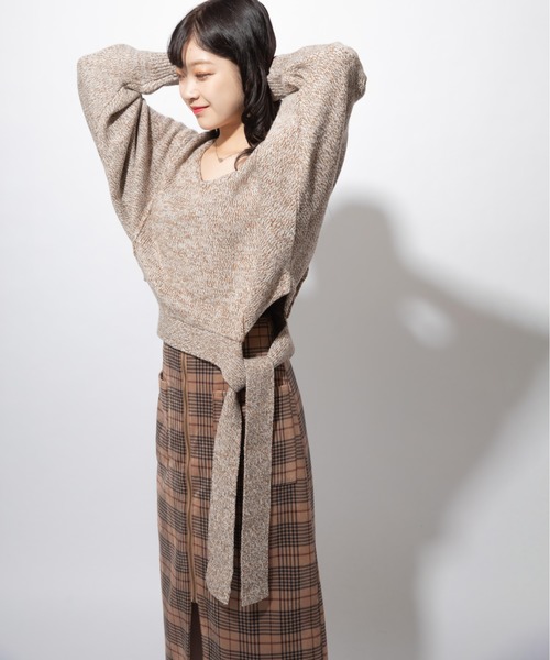 Mysa&Liina（ミーサリーナ）の「ミックスヤーンデザインプルオーバー（ニット/セーター・レディース・オフホワイト/カーキ・M）」の12枚目の写真