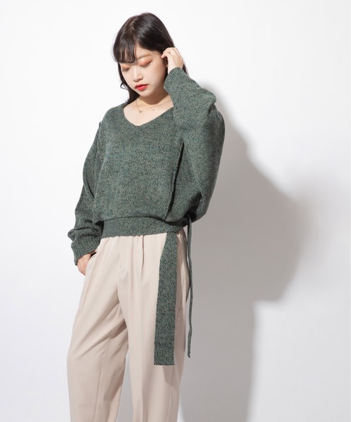 Mysa&Liina（ミーサリーナ）の「ミックスヤーンデザインプルオーバー（ニット/セーター・レディース・オフホワイト/カーキ・M）」の13枚目の写真