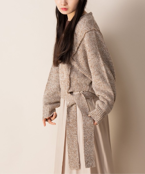 Mysa&Liina（ミーサリーナ）の「ミックスヤーンデザインプルオーバー（ニット/セーター・レディース・オフホワイト/カーキ・M）」の17枚目の写真