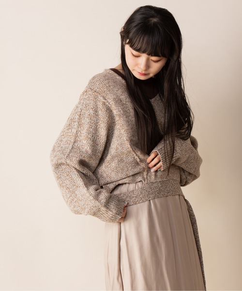 Mysa&Liina（ミーサリーナ）の「ミックスヤーンデザインプルオーバー（ニット/セーター・レディース・オフホワイト/カーキ・M）」の18枚目の写真