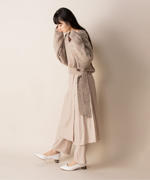 Mysa&Liina（ミーサリーナ）の「ミックスヤーンデザインプルオーバー（ニット/セーター・レディース・オフホワイト/カーキ・M）」の21枚目の写真