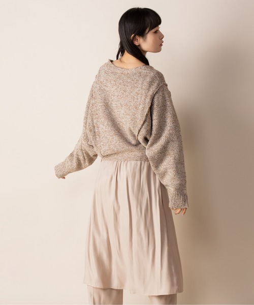 Mysa&Liina（ミーサリーナ）の「ミックスヤーンデザインプルオーバー（ニット/セーター・レディース・オフホワイト/カーキ・M）」の22枚目の写真