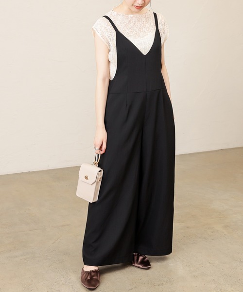 natural couture（ナチュラルクチュール）の「大人シンプル2WAYサロペット（サロペット/オーバーオール・レディース・ブラック/ベージュ/ライトベージュ/ブルー系その他・FREE）」の10枚目の写真