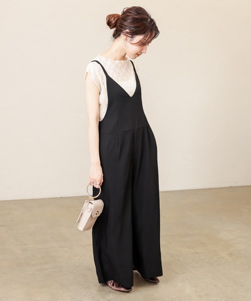 natural couture（ナチュラルクチュール）の「大人シンプル2WAYサロペット（サロペット/オーバーオール・レディース・ブラック/ベージュ/ライトベージュ/ブルー系その他・FREE）」の15枚目の写真