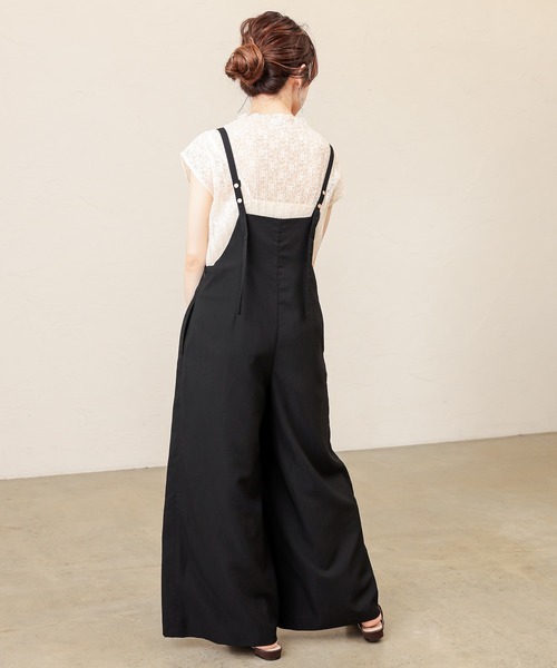 natural couture（ナチュラルクチュール）の「大人シンプル2WAYサロペット（サロペット/オーバーオール・レディース・ブラック/ベージュ/ライトベージュ/ブルー系その他・FREE）」の12枚目の写真