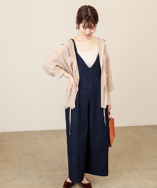 natural couture（ナチュラルクチュール）の「大人シンプル2WAYサロペット（サロペット/オーバーオール・レディース・ブラック/ベージュ/ライトベージュ/ブルー系その他・FREE）」の16枚目の写真