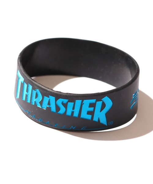 THRASHER（スラッシャー）の「THRASHER/スラッシャー RUBBER BAND ラバーバンド（バングル/リストバンド・メンズ・ブラック×ホワイト/ブラック×レッド/ブラック×ピンク/ホワイト×レッド/ブラック×ブルー/ブラック×グリーン・FREE）」の5枚目の写真
