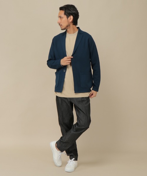 IKKA LOUNGE(イッカラウンジ)の「軽量ニットテーラードカーディガン(カーディガン/ボレロ・メンズ・ネイビー/ブラック・L/XL/S/M)」の14枚目の写真