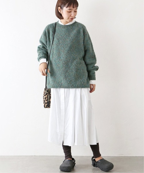 JOURNAL STANDARD（ジャーナルスタンダード）の「コットンツイルAラインワンピース（ワンピース・レディース・ホワイト/ベージュ/ベージュ系その他/モスグリーン・FREE）」の2枚目の写真