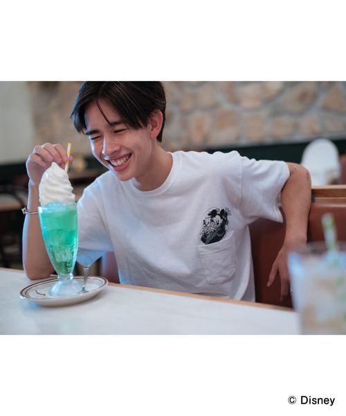 Surf Mickey Design/Pocket T〈サーフミッキーデザインポケットT〉（T
