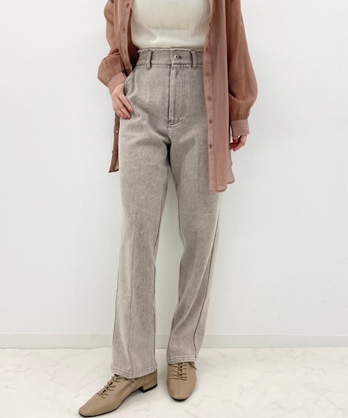 archives（アルシーヴ）の「ハイウエストカラーパンツ（デニムパンツ・レディース・ブラック/グレー/ブラウン/モカ/ベージュ・MEDIUM）」の4枚目の写真