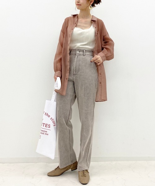 archives（アルシーヴ）の「ハイウエストカラーパンツ（デニムパンツ・レディース・ブラック/グレー/ブラウン/モカ/ベージュ・MEDIUM）」の6枚目の写真