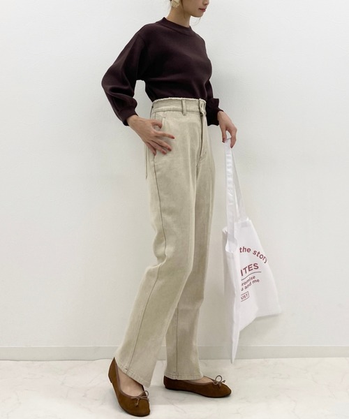 archives（アルシーヴ）の「ハイウエストカラーパンツ（デニムパンツ・レディース・ブラック/グレー/ブラウン/モカ/ベージュ・MEDIUM）」の12枚目の写真