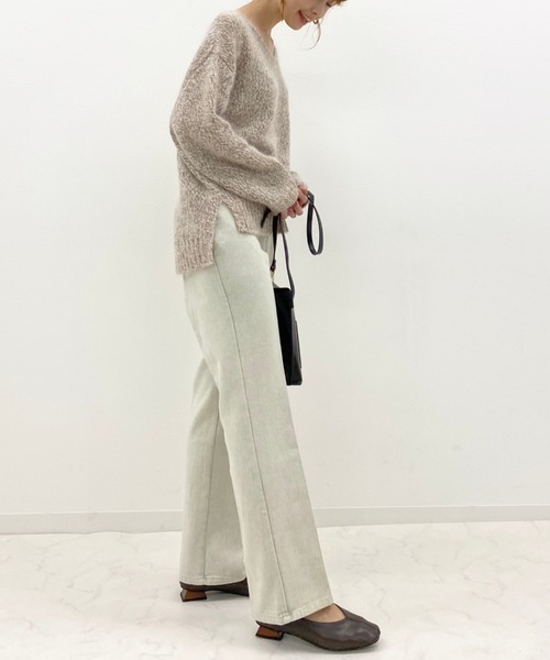 archives（アルシーヴ）の「ハイウエストカラーパンツ（デニムパンツ・レディース・ブラック/グレー/ブラウン/モカ/ベージュ・MEDIUM）」の8枚目の写真