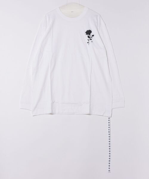 L/S embroidery Tee ”ROSE+” GRAY（Tシャツ/カットソー）｜ENER（イーエヌイーアール）