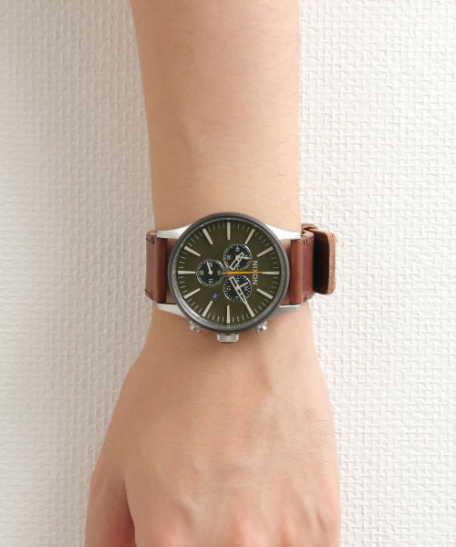 NIXON（ニクソン）の「THE SENTRY CHRONO　LEATHER（アナログ腕時計・メンズ・ブラウン/ブラウン系その他/グレー/ブルー/ブラック系その他/その他/その他2/ブラック・FREE）」の8枚目の写真