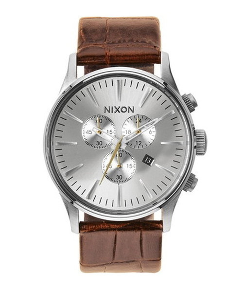 NIXON（ニクソン）の「THE SENTRY CHRONO　LEATHER（アナログ腕時計・メンズ・ブラウン/ブラウン系その他/グレー/ブルー/ブラック系その他/その他/その他2/ブラック・FREE）」の5枚目の写真
