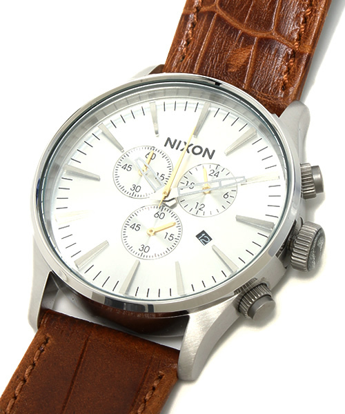 NIXON（ニクソン）の「THE SENTRY CHRONO　LEATHER（アナログ腕時計・メンズ・ブラウン/ブラウン系その他/グレー/ブルー/ブラック系その他/その他/その他2/ブラック・FREE）」の18枚目の写真