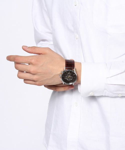 NIXON（ニクソン）の「THE SENTRY CHRONO　LEATHER（アナログ腕時計・メンズ・ブラウン/ブラウン系その他/グレー/ブルー/ブラック系その他/その他/その他2/ブラック・FREE）」の15枚目の写真