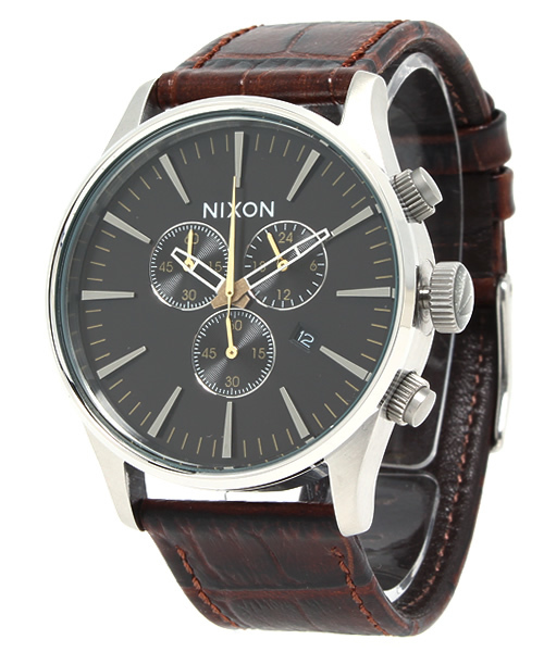 NIXON（ニクソン）の「THE SENTRY CHRONO　LEATHER（アナログ腕時計・メンズ・ブラウン/ブラウン系その他/グレー/ブルー/ブラック系その他/その他/その他2/ブラック・FREE）」の19枚目の写真