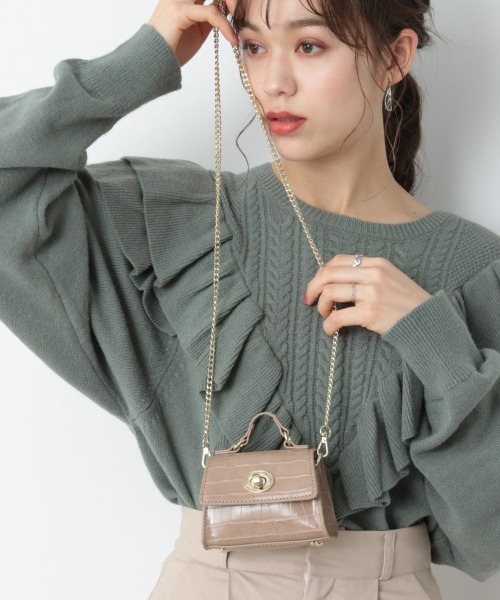 Heather（ヘザー）の「マイクロチェーンショルダー　926720（ショルダーバッグ・レディース・ホワイト系その他/ベージュ系その他/グリーン系その他・ONESIZE）」の3枚目の写真