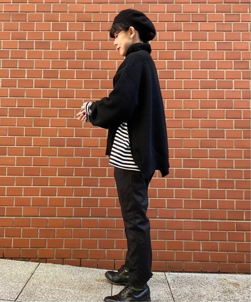 未使用 ボーダーテンジククルーネックPO 未使用 ボーダーテンジク