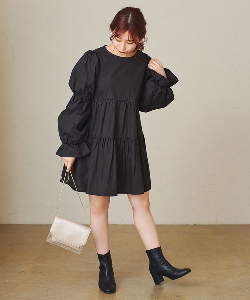 one after another NICE CLAUP（ワンアフターアナザーナイスクラップ）の「【Web限定】袖コンシャスチュニック（チュニック・レディース・ブラック/オフホワイト/サックスブルー/アイボリー・FREE）」の21枚目の写真