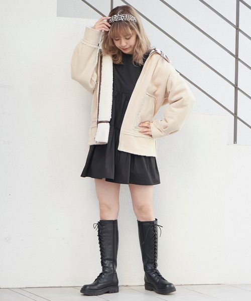 one after another NICE CLAUP（ワンアフターアナザーナイスクラップ）の「【Web限定】袖コンシャスチュニック（チュニック・レディース・ブラック/オフホワイト/サックスブルー/アイボリー・FREE）」の9枚目の写真