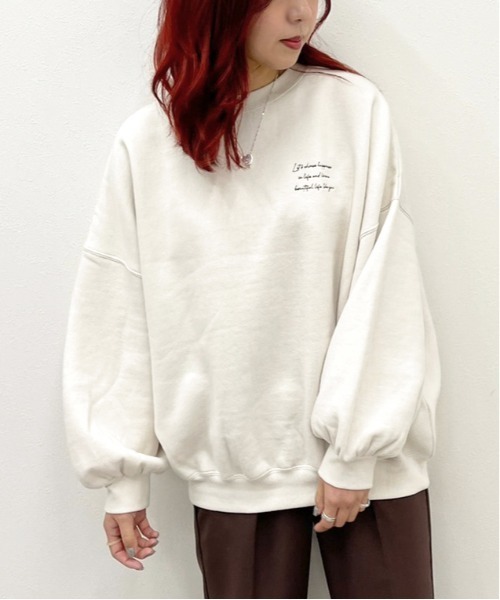 apres jour mignon(アプレジュールミニョン)の「袖ボリュームスウェット【ZOZOTOWN限定アイテム】(スウェット・レディース・ブラック/パープル/アイボリー/クリーム/ブラック系その他/グレイッシュベージュ・X-LARGE/フリー)」の22枚目の写真