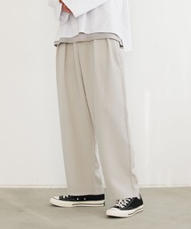 LILL | ハイウエストポリトロディープタックワイドセミテーパードパンツ(その他パンツ)