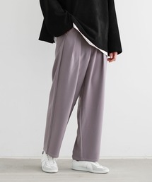 LILL | ハイウエストポリトロディープタックワイドセミテーパードパンツ(その他パンツ)