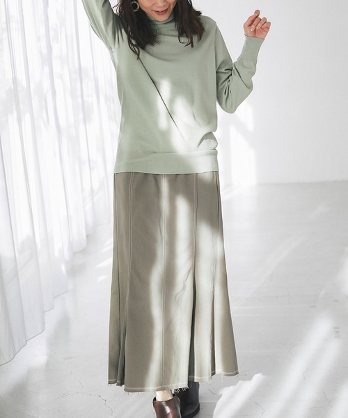 and R（アンドアール）の「ツイルマーメイドスカート（スカート・レディース・カーキ・FREE）」の2枚目の写真