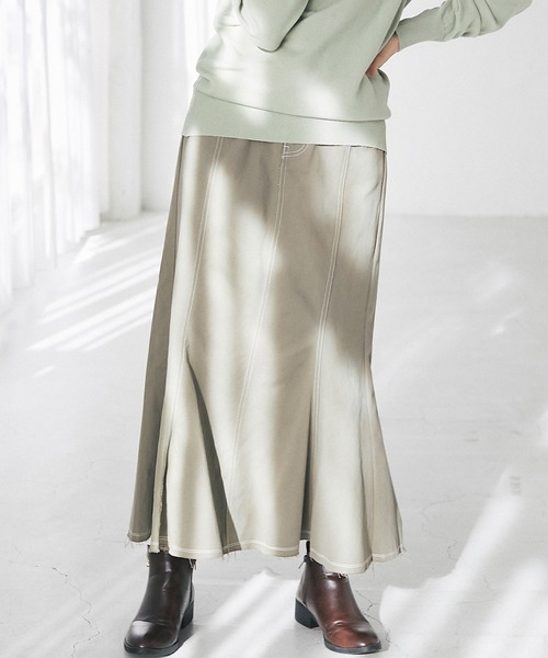 and R（アンドアール）の「ツイルマーメイドスカート（スカート・レディース・カーキ・FREE）」の10枚目の写真