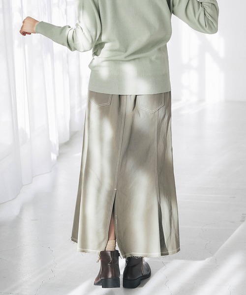 and R（アンドアール）の「ツイルマーメイドスカート（スカート・レディース・カーキ・FREE）」の7枚目の写真