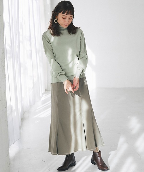 and R（アンドアール）の「ツイルマーメイドスカート（スカート・レディース・カーキ・FREE）」の4枚目の写真