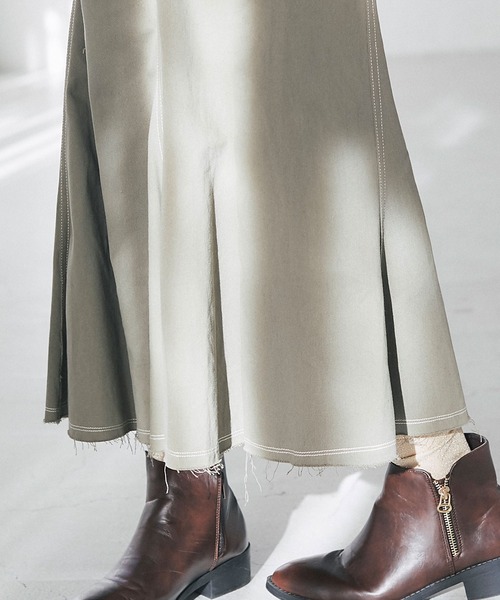 and R（アンドアール）の「ツイルマーメイドスカート（スカート・レディース・カーキ・FREE）」の9枚目の写真