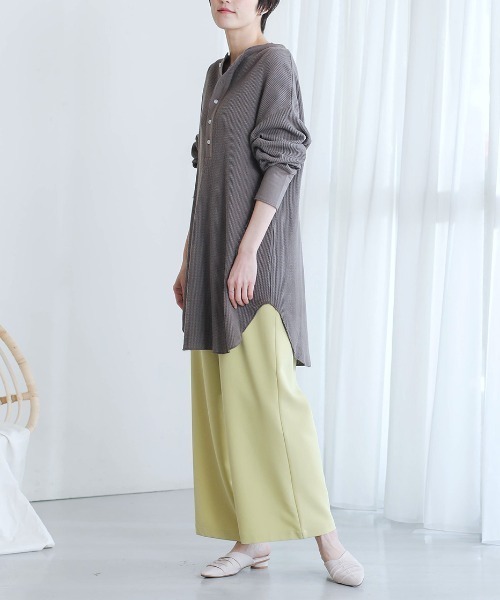 Bou Jeloud（ブージュルード）の「２ｗａｙワッフルチュニック（Tシャツ/カットソー・レディース・チャコールグレー/ラベンダー/オフホワイト/ベージュ・FREE）」の22枚目の写真