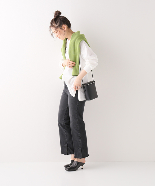 Simplicite（サンプリシテ）の「60/テンジクサイドドットロンTee（Tシャツ/カットソー・レディース・ホワイト/チャコールグレー/アイボリー・FREE）」の7枚目の写真