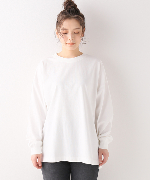 Simplicite（サンプリシテ）の「60/テンジクサイドドットロンTee（Tシャツ/カットソー・レディース・ホワイト/チャコールグレー/アイボリー・FREE）」の10枚目の写真