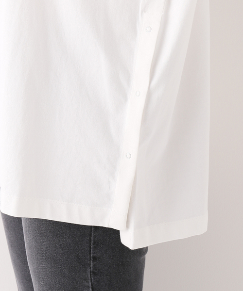 Simplicite（サンプリシテ）の「60/テンジクサイドドットロンTee（Tシャツ/カットソー・レディース・ホワイト/チャコールグレー/アイボリー・FREE）」の17枚目の写真