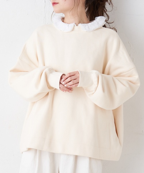 PUAL CE CIN(ピュアルセシン)の「【WEB限定】ヘビーウェイトスウェット 2WAY カーディガン(カーディガン/ボレロ・レディース・サックスブルー/アイボリー/トップグレー/チャコール・FREE)」の18枚目の写真