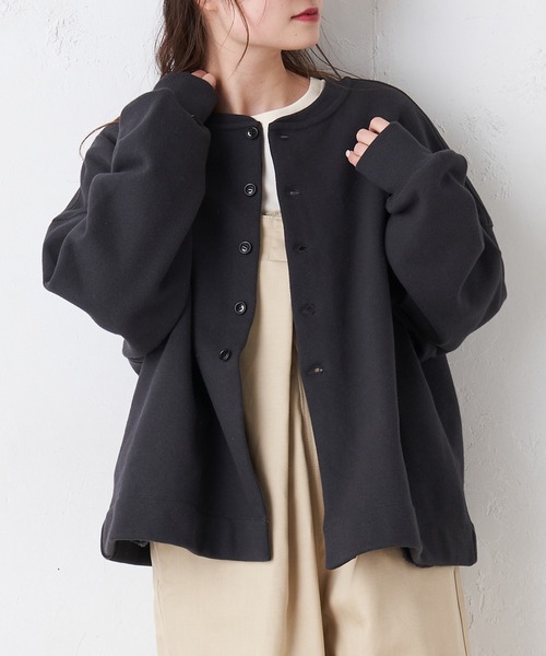 PUAL CE CIN(ピュアルセシン)の「【WEB限定】ヘビーウェイトスウェット 2WAY カーディガン(カーディガン/ボレロ・レディース・サックスブルー/アイボリー/トップグレー/チャコール・FREE)」の9枚目の写真