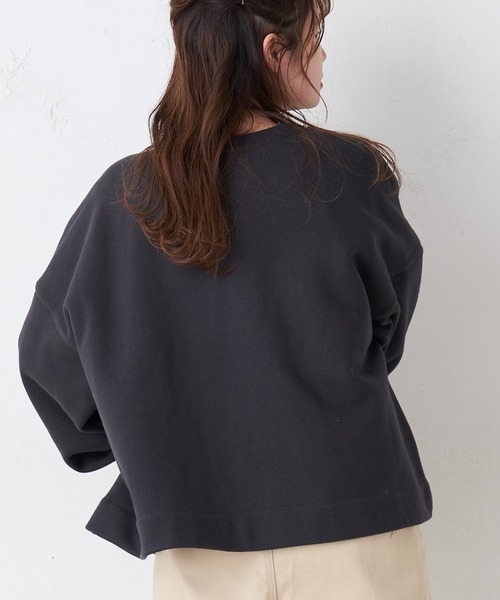 PUAL CE CIN(ピュアルセシン)の「【WEB限定】ヘビーウェイトスウェット 2WAY カーディガン(カーディガン/ボレロ・レディース・サックスブルー/アイボリー/トップグレー/チャコール・FREE)」の16枚目の写真