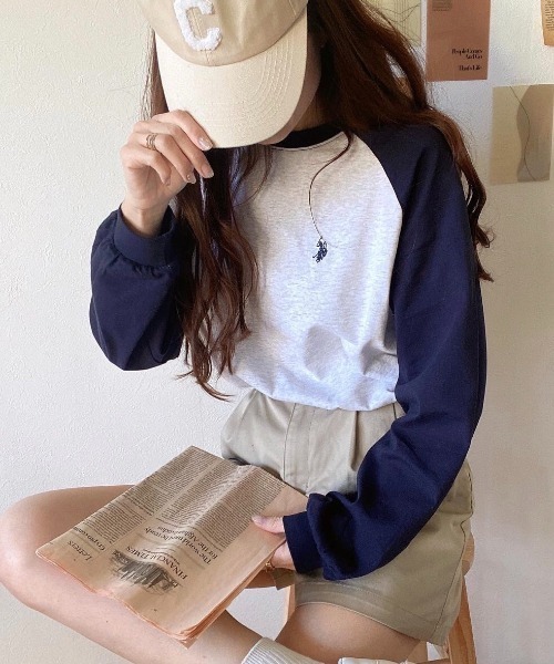 U.S. POLO ASSN.（ユーエスポロアッスン）の「∴WEGO/【大好評により26春再入荷！】U.S. POLO ASSN.別注だぼそでカラーロンT（Tシャツ/カットソー・レディース・スミクロ/ダークグリーン/その他1/その他2/ブルー/ホワイト/グリーン系その他5/オートミール/その他3/ホワイト系その他5/ベージュ系その他5/その他4・FREE）」の16枚目の写真