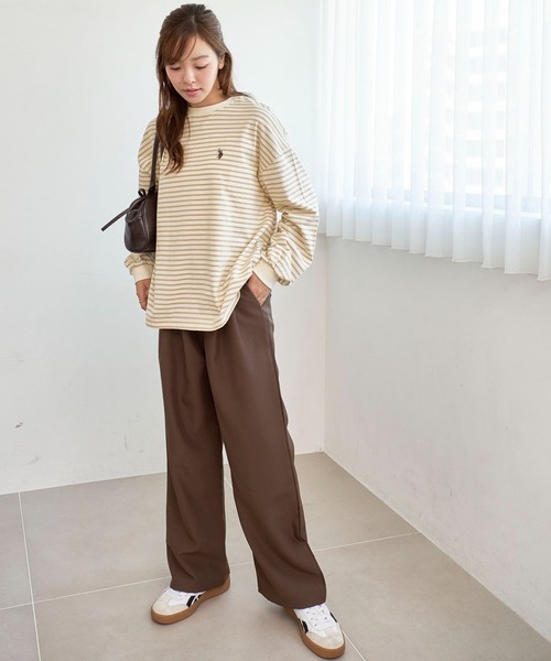 U.S. POLO ASSN.（ユーエスポロアッスン）の「∴WEGO/【大好評により26春再入荷！】U.S. POLO ASSN.別注だぼそでカラーロンT（Tシャツ/カットソー・レディース・スミクロ/ダークグリーン/その他1/その他2/ブルー/ホワイト/グリーン系その他5/オートミール/その他3/ホワイト系その他5/ベージュ系その他5/その他4・FREE）」の21枚目の写真