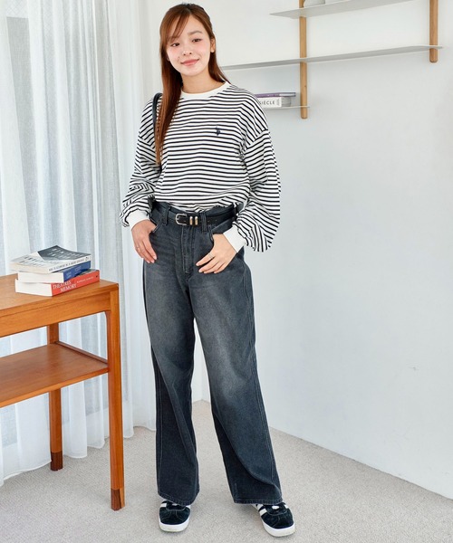 U.S. POLO ASSN.（ユーエスポロアッスン）の「∴WEGO/【大好評により26春再入荷！】U.S. POLO ASSN.別注だぼそでカラーロンT（Tシャツ/カットソー・レディース・スミクロ/ダークグリーン/その他1/その他2/ブルー/ホワイト/グリーン系その他5/オートミール/その他3/ホワイト系その他5/ベージュ系その他5/その他4・FREE）」の20枚目の写真